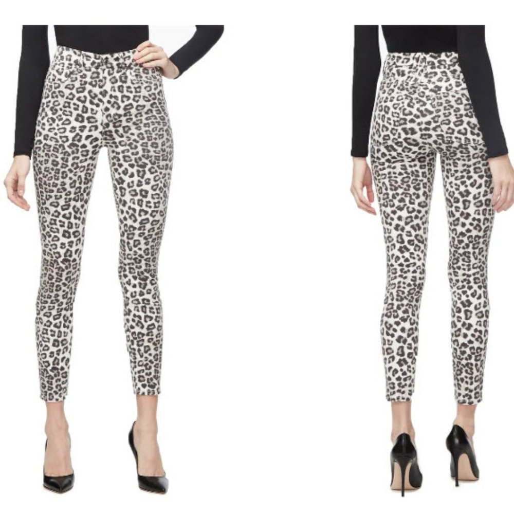 Good American High Good Waist Crop Leopard Jeans Size 4 / 27